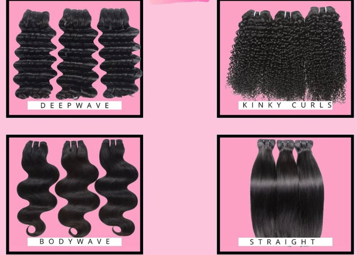 a collage of different types of hair