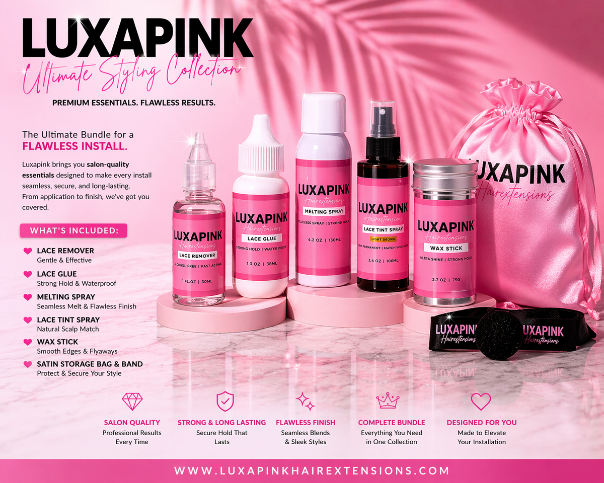 a group of hair styling products