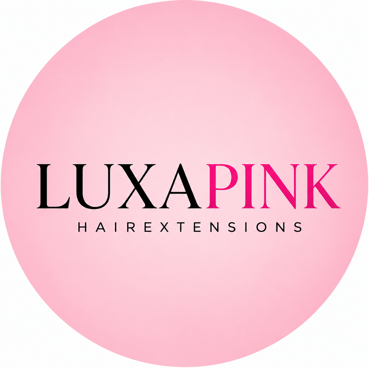 a pink circle with black text