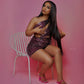 a woman sitting on a chair