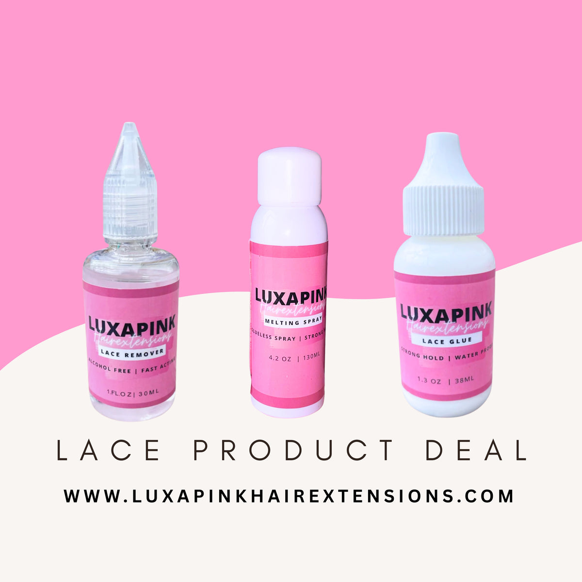 a group of bottles of hair extensions