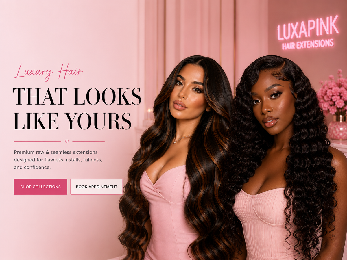 two women with long hair