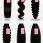 a collage of different types of hair extensions