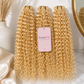 a group of blonde curly hair