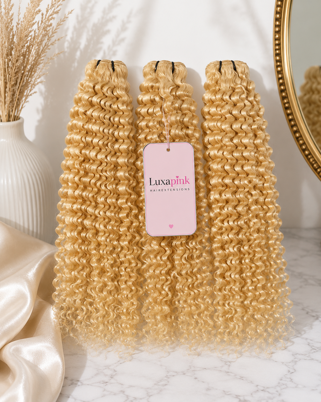 a group of blonde curly hair