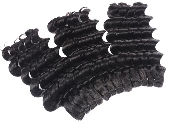 a group of black hair extensions