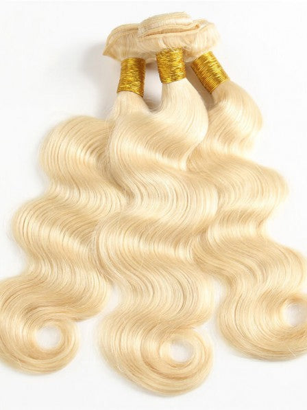 a blonde hair on a white background