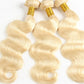 blonde hair on a white background