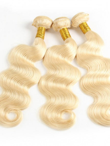 blonde hair on a white background