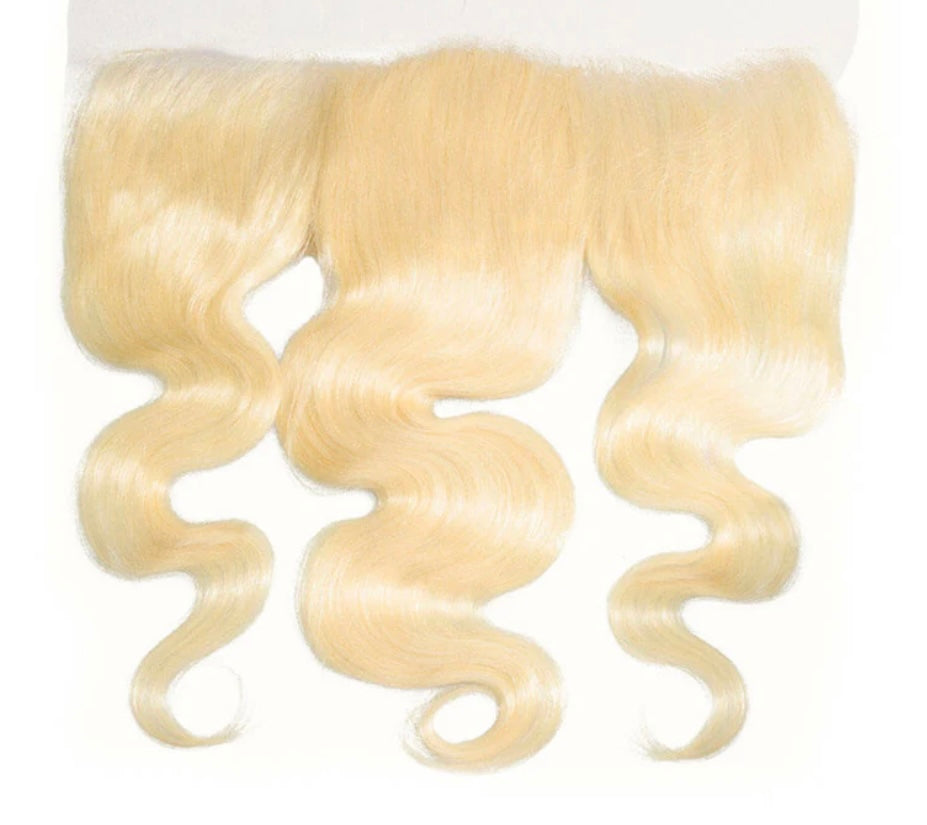 a blonde hair on a white background